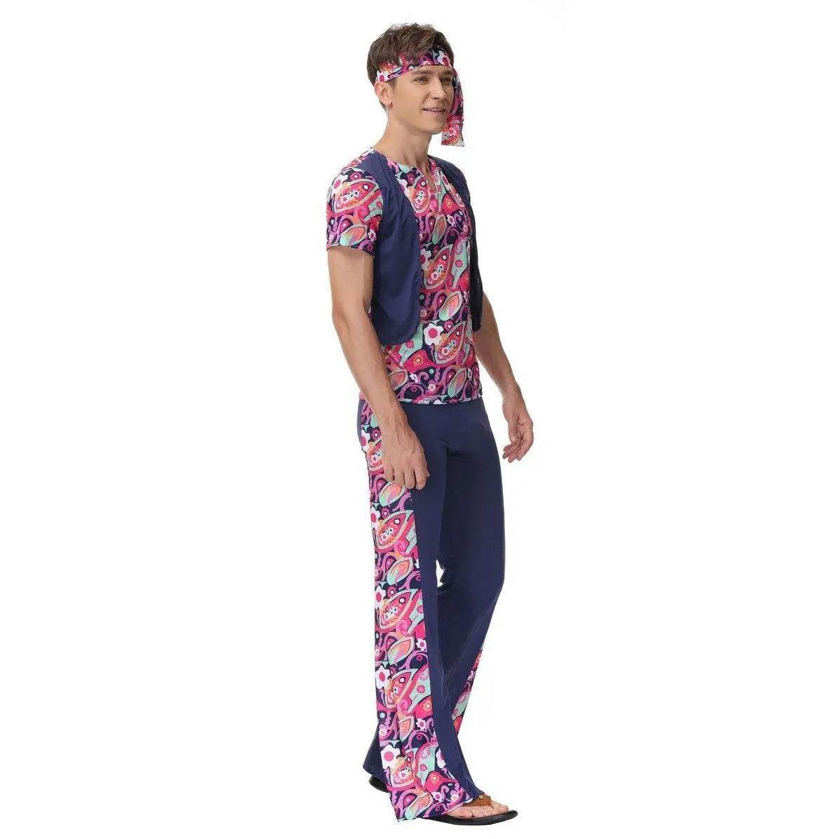 1970s Retro Disco Couple Hippie Hhip Hop Stage Costume Women Men Fancy Dress Halloween - Ecosfun