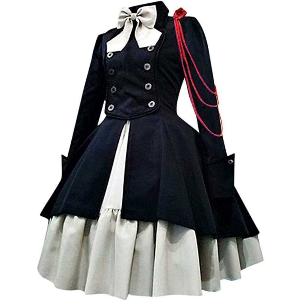Medieval cos Renaissance gothic dress Retro bow ruffled punk cosplay skirt - Ecosfun