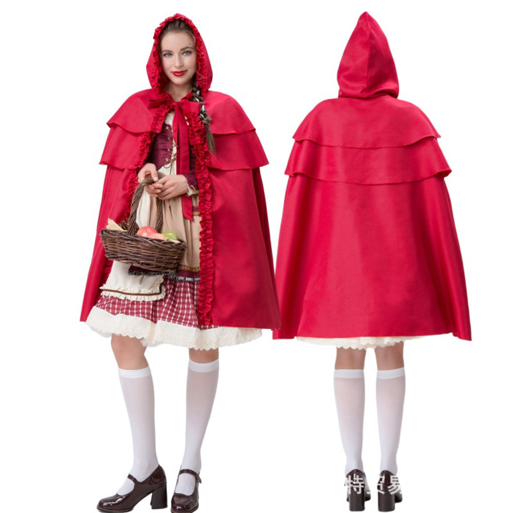 Little Red Riding Hood Halloween Dress Costume Maid Stage Suit