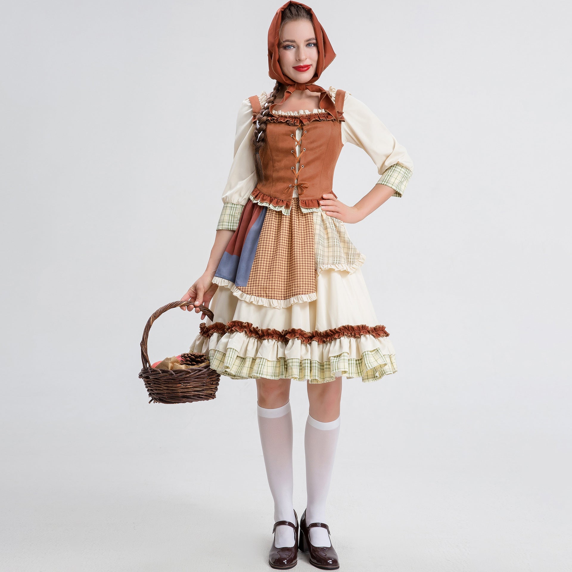 Little Red Riding Hood Halloween Dress Costume Maid Stage Suit