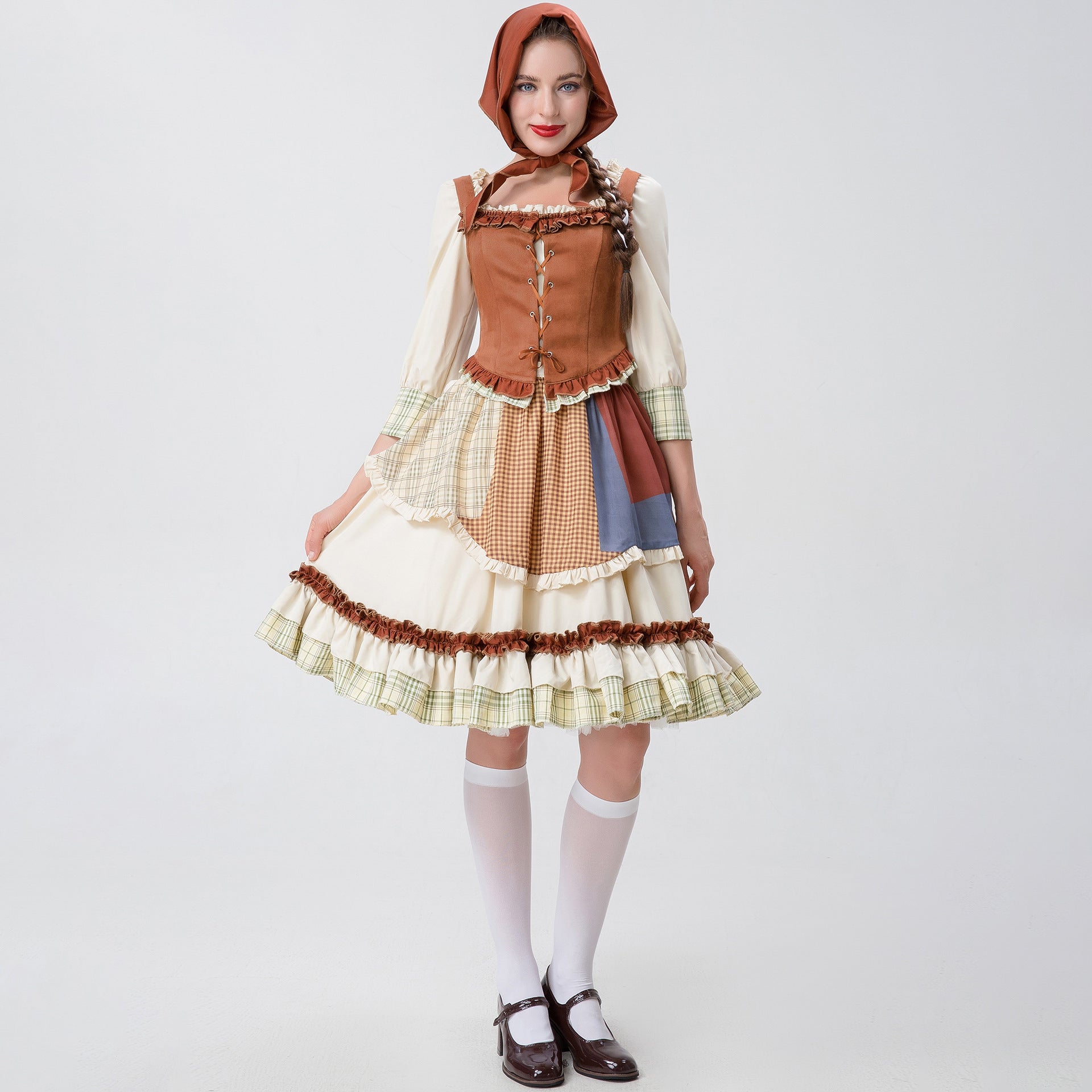 Little Red Riding Hood Halloween Dress Costume Maid Stage Suit