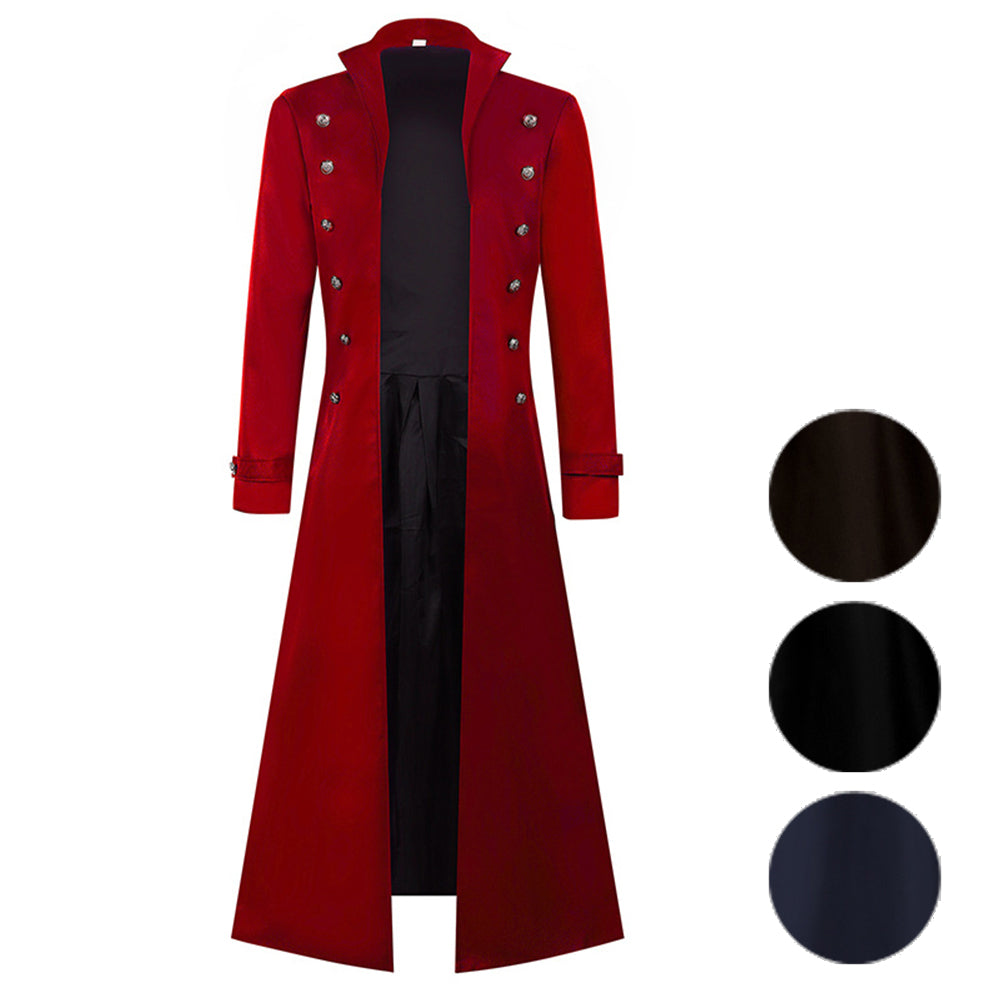 Medieval Steampunk Retro Gothic Costume Coat Trench Coat Victorian Uniform