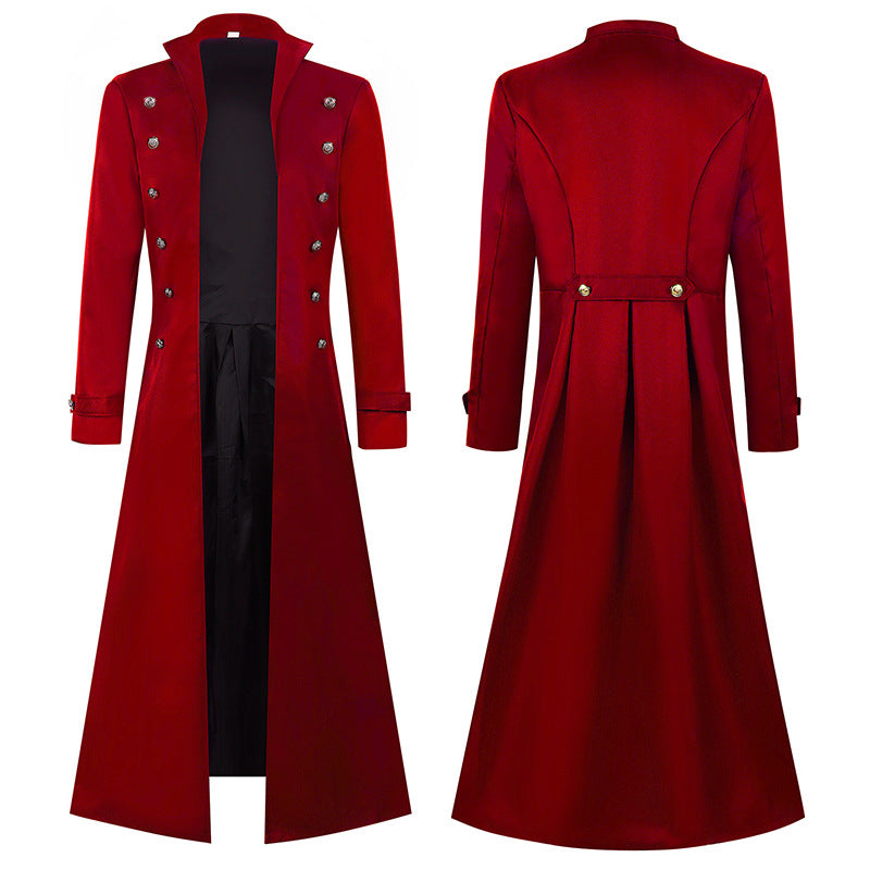 Mittelalterlicher Steampunk Retro Gotischer Kostüm-Mantel Trenchcoat Viktorianische Uniform
