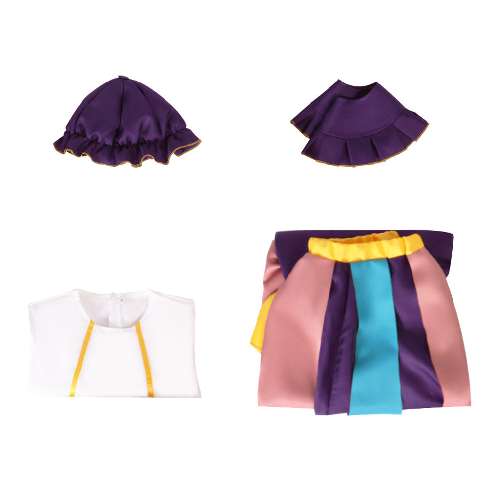 Girls Mrs. Potts Costume Hat Beauty and Beast Teapot Dress Suit Halloween