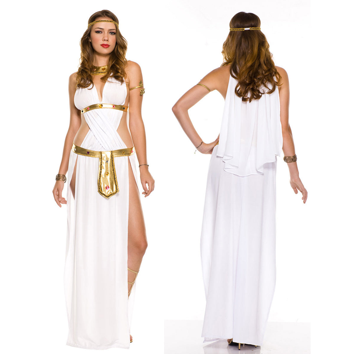 Damen Golden Goddess Kostüm Ägyptische Kleopatra Kleid