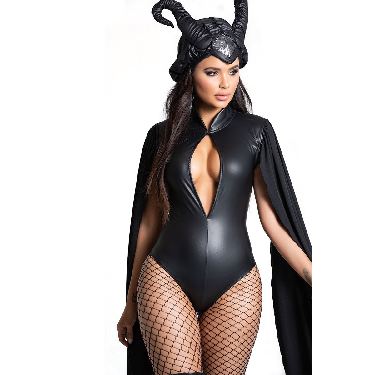 Stierhorn Maleficent Maskerade Kostüm Halloween Hexe Damen