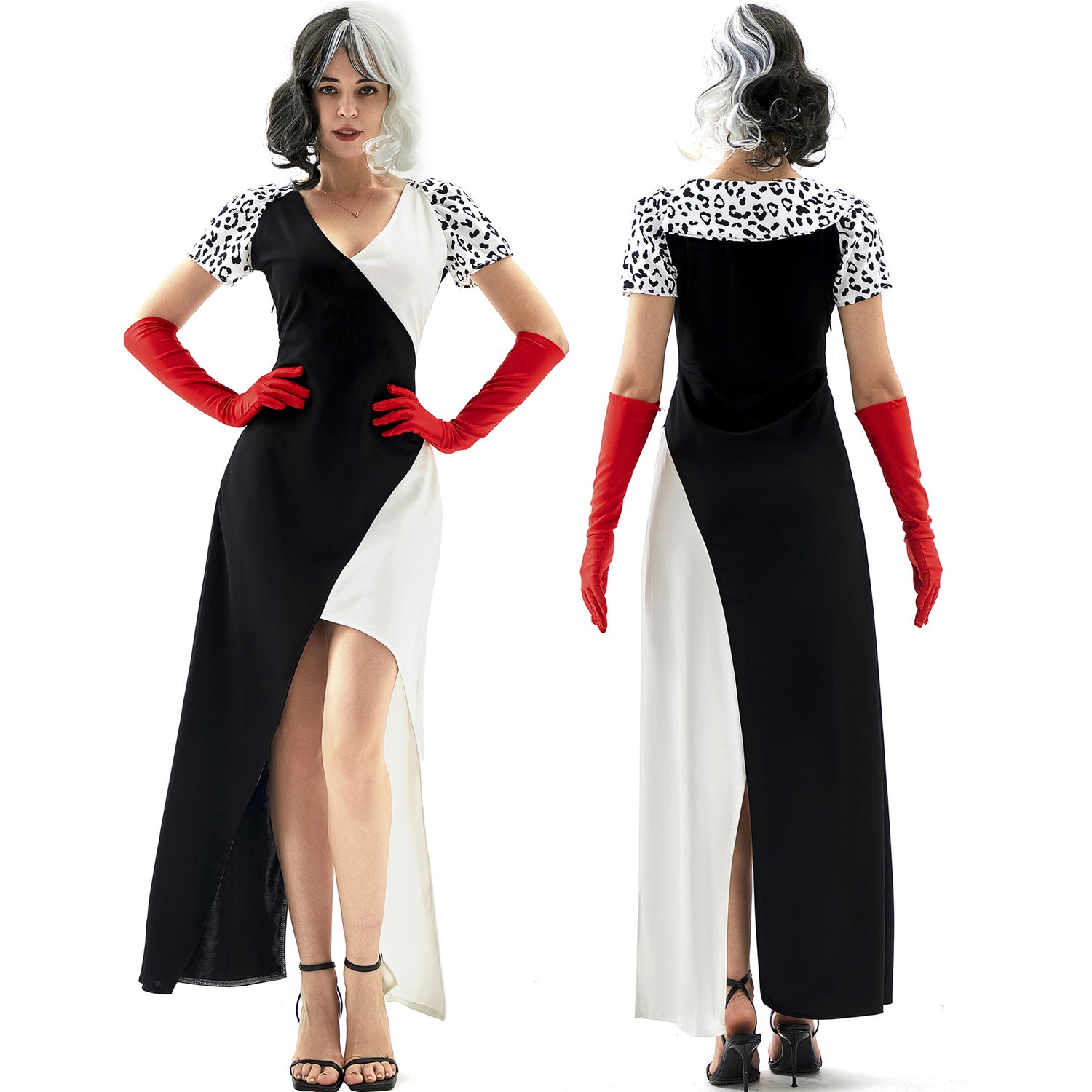 Cruella Dalmatiner Kleid Kostüm KuIra Bühne Halloween