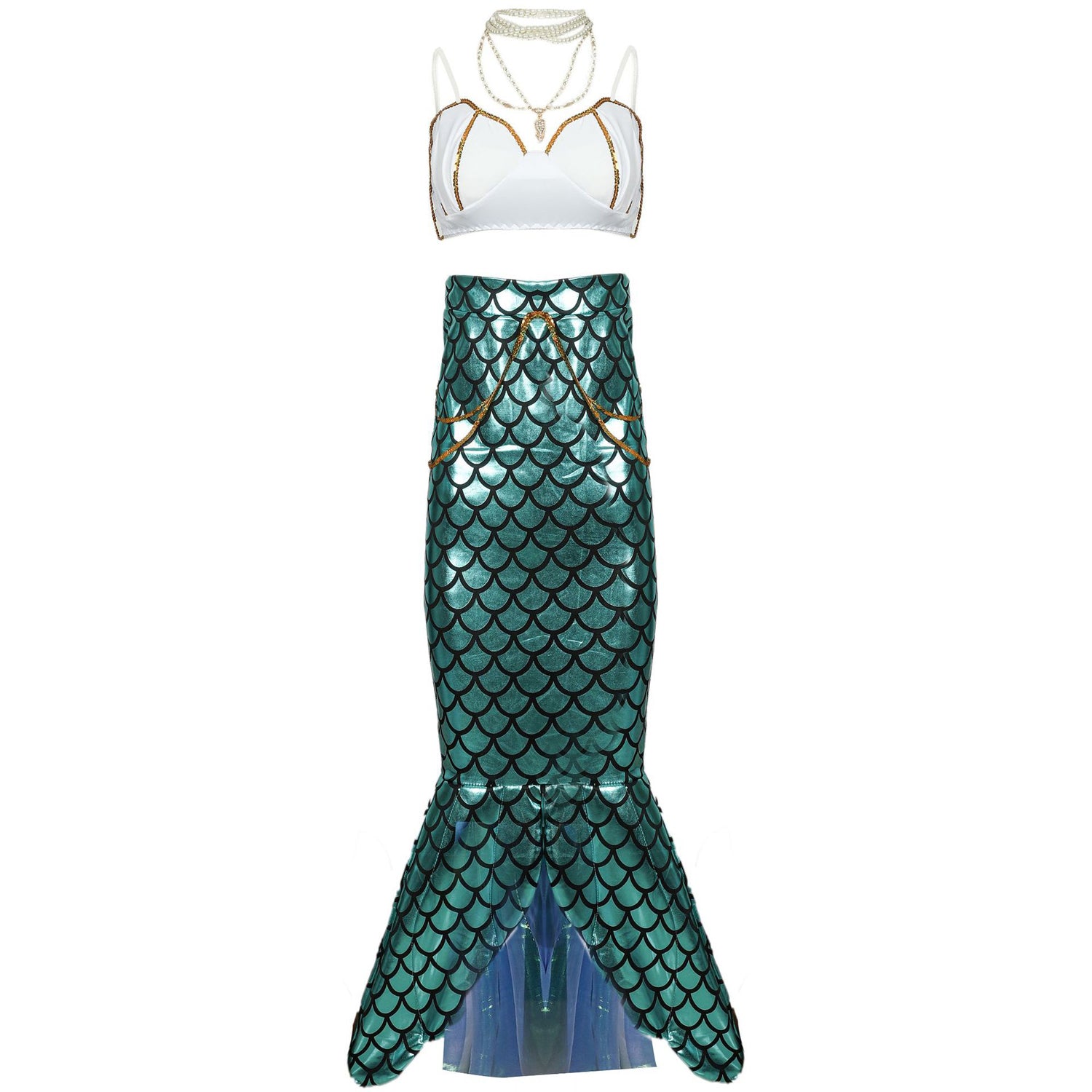 Glänzendes Märchenkostüm Meerjungfrauenprinzessinnenkostüm