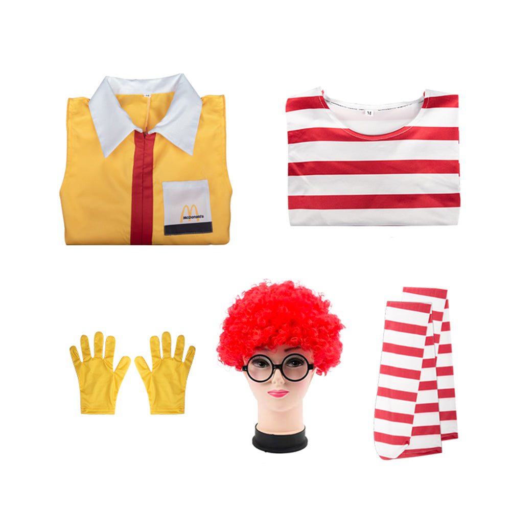 McDonald's Ronald Lustiges Cosplay-Kostüm Erwachsene Kinder Halloween