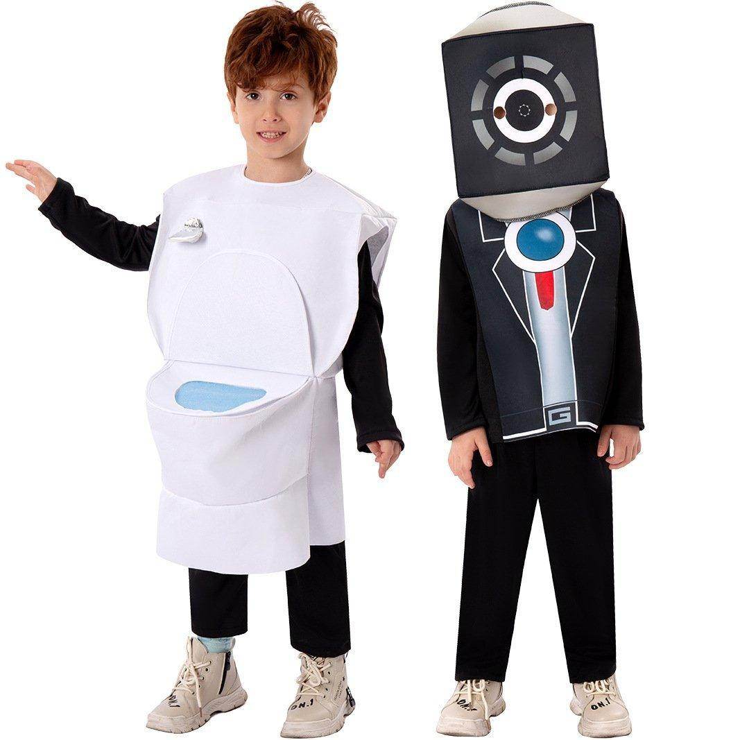 3D Horror Game TV and Toilet Costume Halloween Cosplay Outfit - Ecosfun