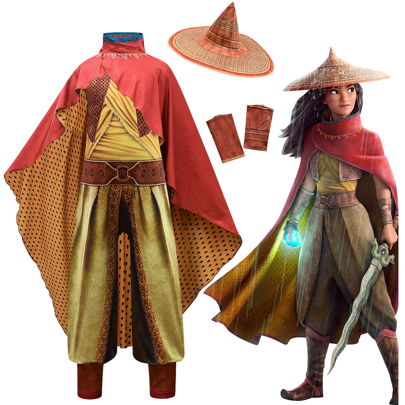 Raya und der letzte Drache Kostüm Cosplay Halloween Drama Aufführung Overall