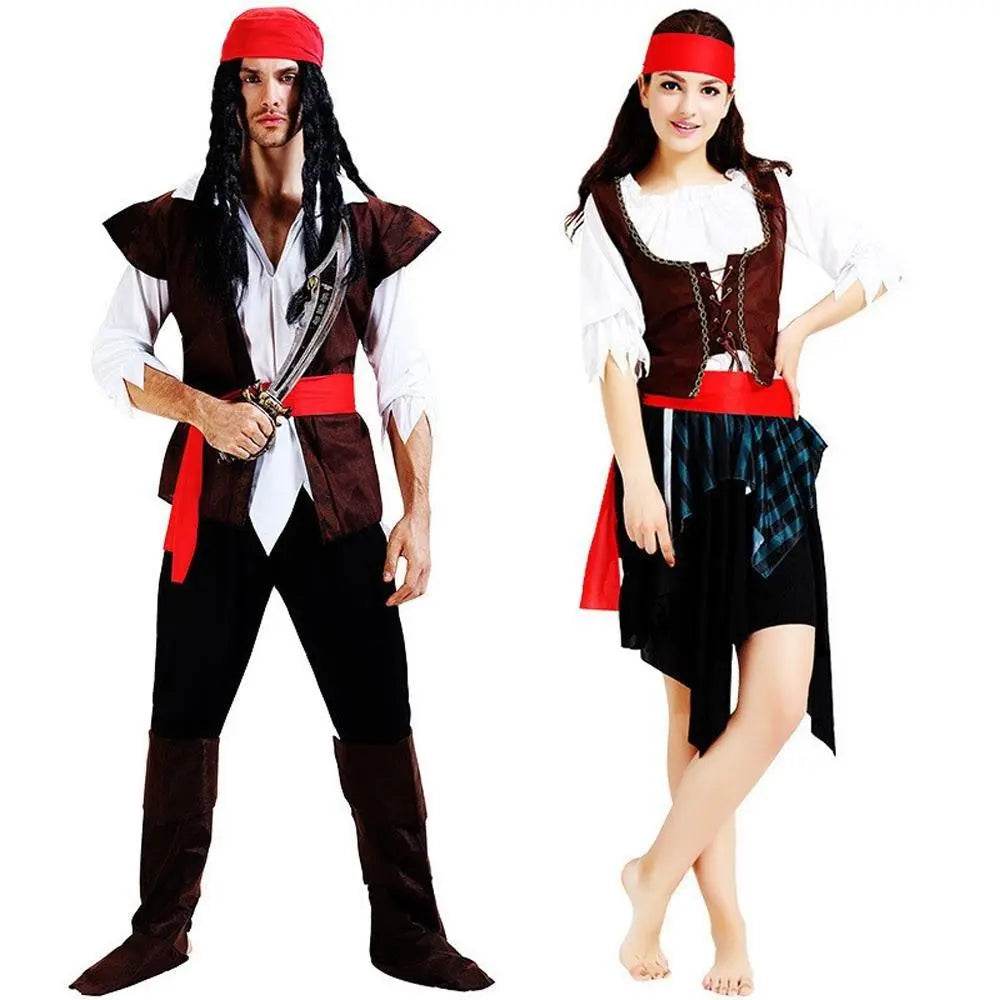 Family Matching Pirate Outfit Cosplay Costume Fancy Dress Halloween - Ecosfun