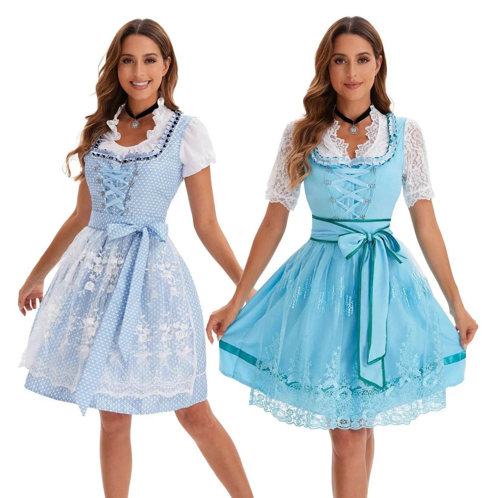 German Oktoberfest Large Size Short Sleeve Dress Costume - Ecosfun