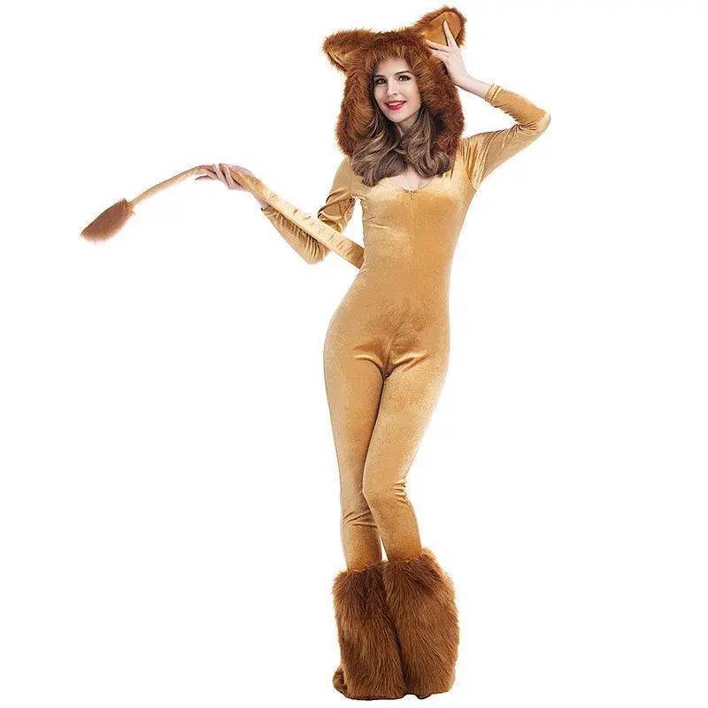 Halloween Animal Leo Lion Performance Cosplay Costume for Women - Ecosfun