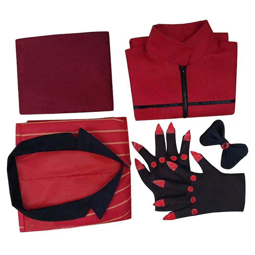 Hazbin Hotel Cosplay Costume Alastor Angel Dust Jacket Anime Halloween Suit Outfit Sets Dress Up For Adults - Ecosfun