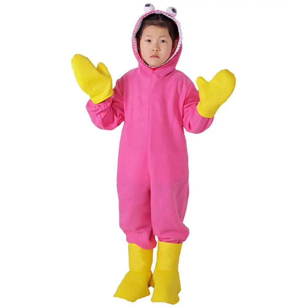 Huggy-Wuggy Cosplay Costume Poppy-Playtime Jumpsuit Onesie Halloween Outfit for Kids Boys Girls - Ecosfun