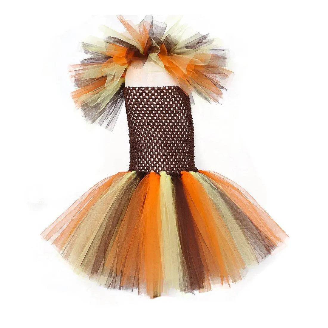 Jungle Safari Tutu Dress Costumes for Girls Halloween Reindeer Tiger Lion Leopard - Ecosfun