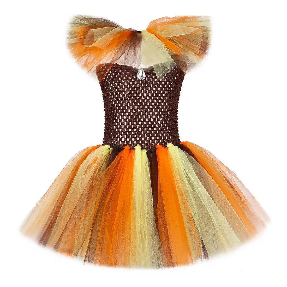 Jungle Safari Tutu Dress Costumes for Girls Halloween Reindeer Tiger Lion Leopard - Ecosfun