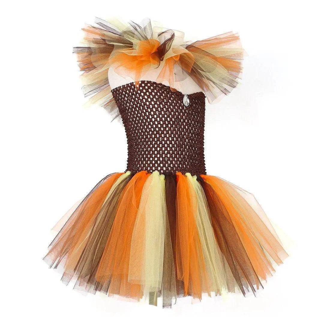 Jungle Safari Tutu Dress Costumes for Girls Halloween Reindeer Tiger Lion Leopard - Ecosfun