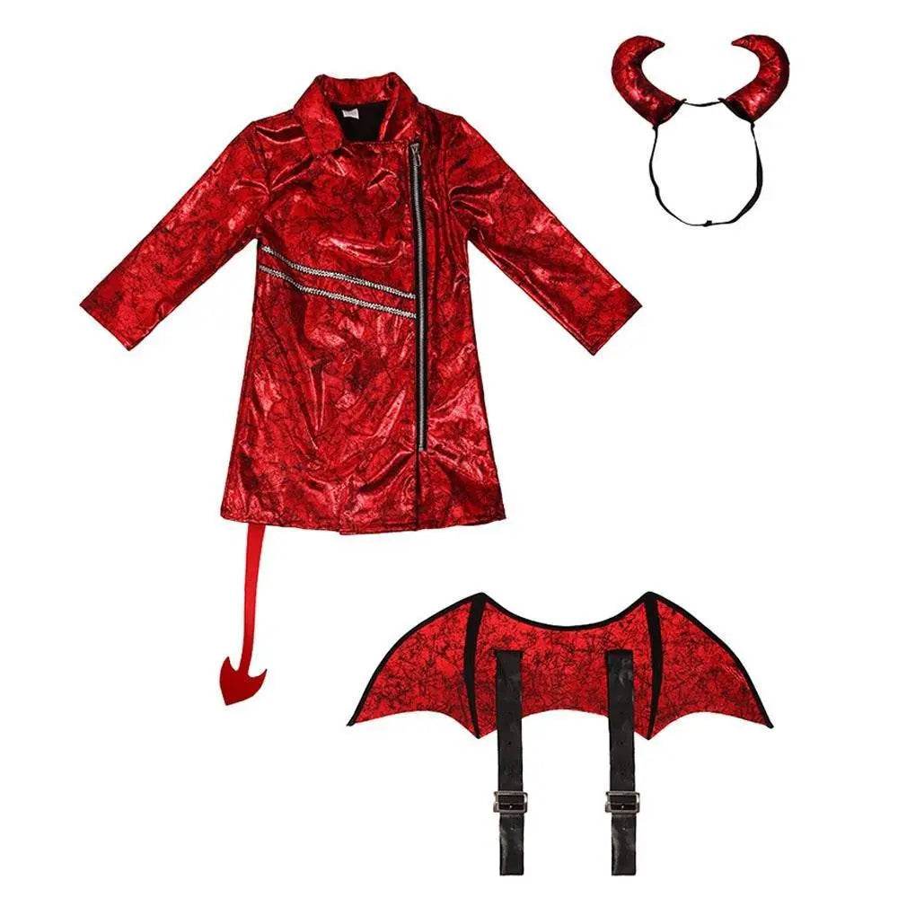 Kid's Punk Style Little Devil Costume Halloween Stage Cosplay - Ecosfun