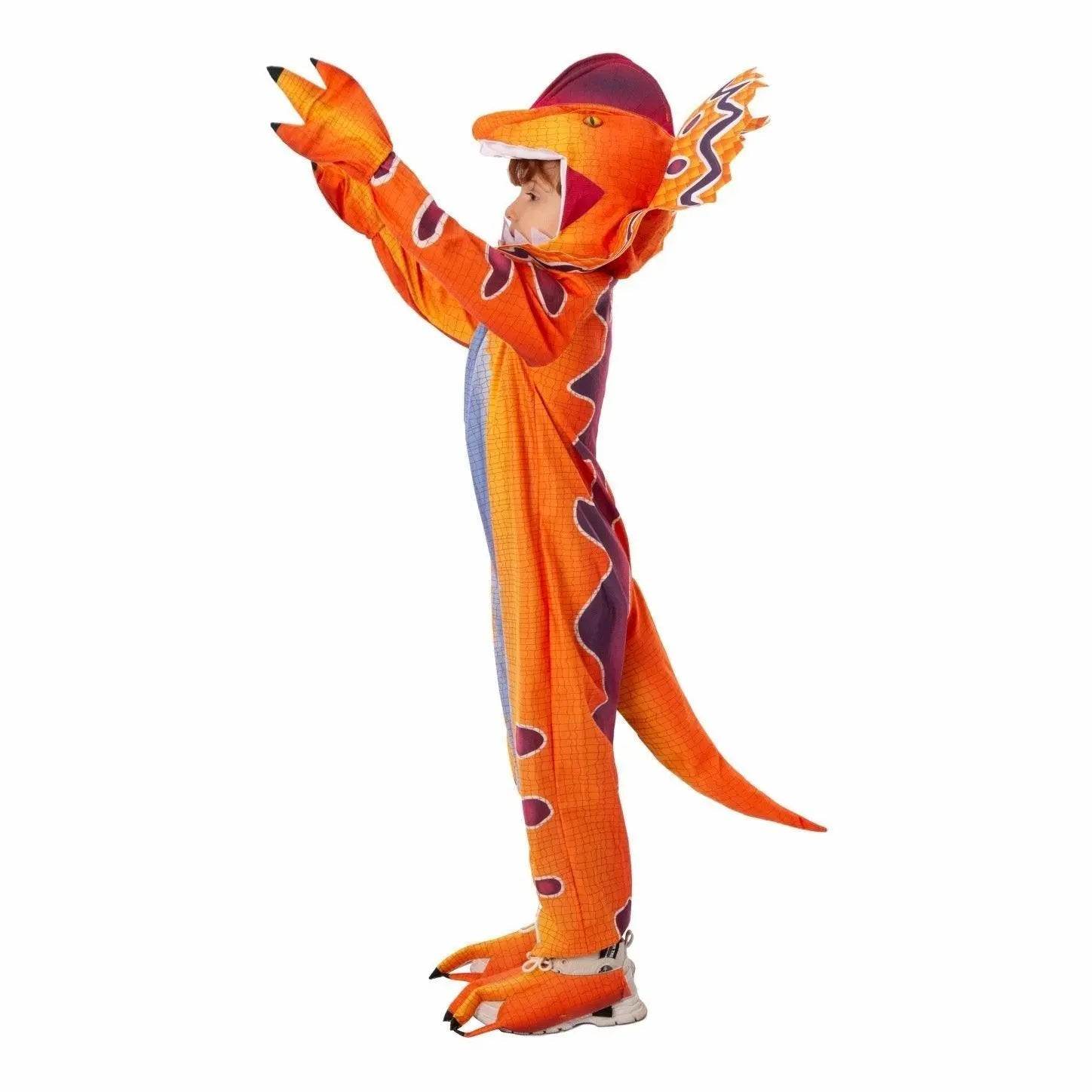 Kids Dilophosaurus Orange Animal Halloween Cosplay Party Costumes - Ecosfun