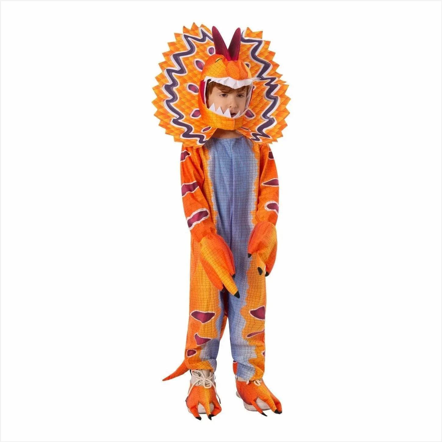 Kids Dilophosaurus Orange Animal Halloween Cosplay Party Costumes - Ecosfun