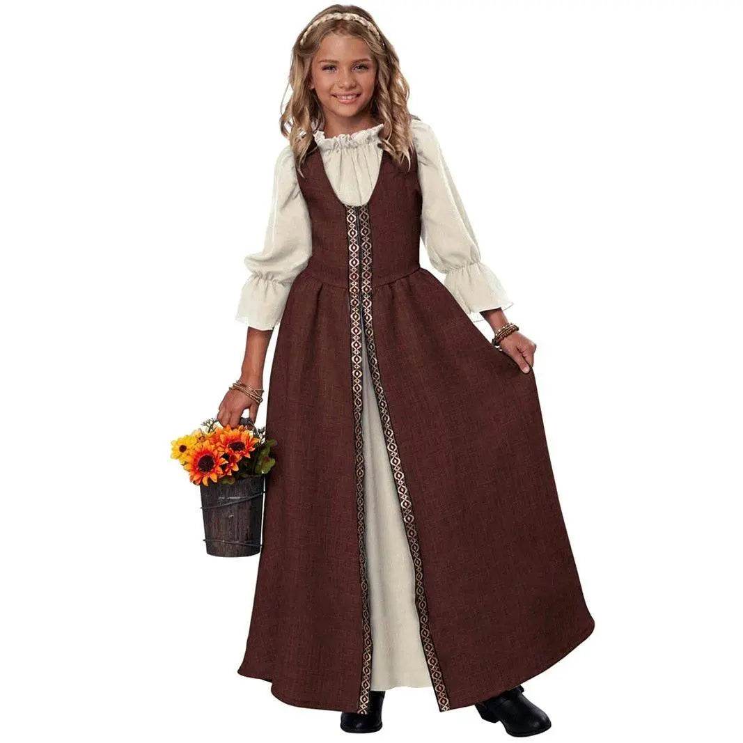 Medieval Palace Dress Vintage Kids Party Halloween Cosplay Costumes - Ecosfun