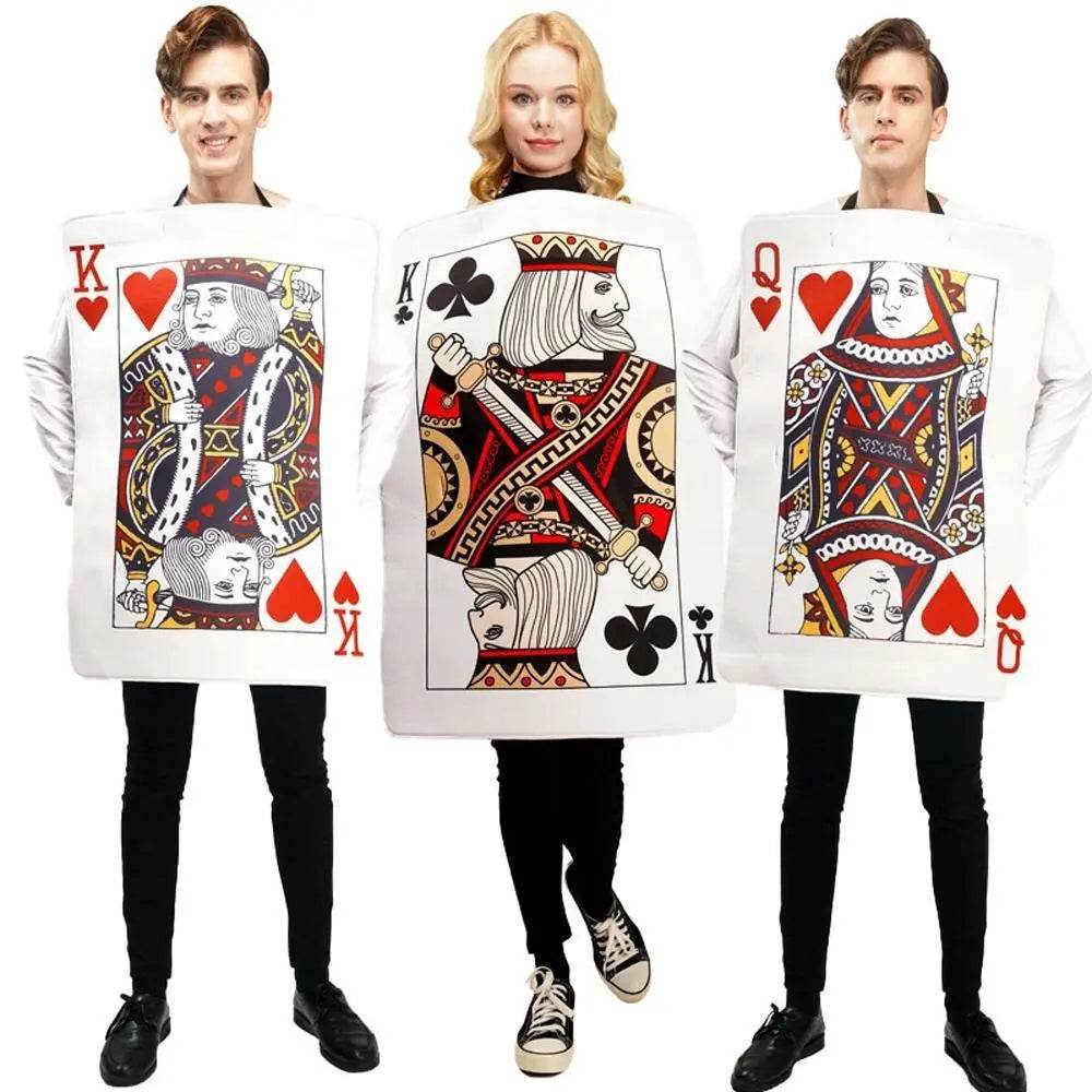 Poker Couples Funny Queen Clubs King of Hearts Cosplay Costume Halloween Carnival Suit - Ecosfun