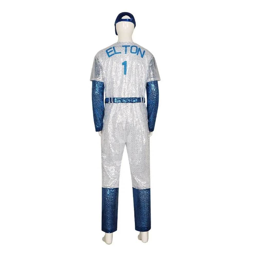 Rocketman Elton John Dodgers Baseball Costume Cosplay Uniform Halloween Carnival Suit - Ecosfun