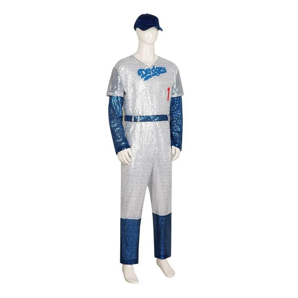 Rocketman Elton John Dodgers Baseball Costume Cosplay Uniform Halloween Carnival Suit - Ecosfun