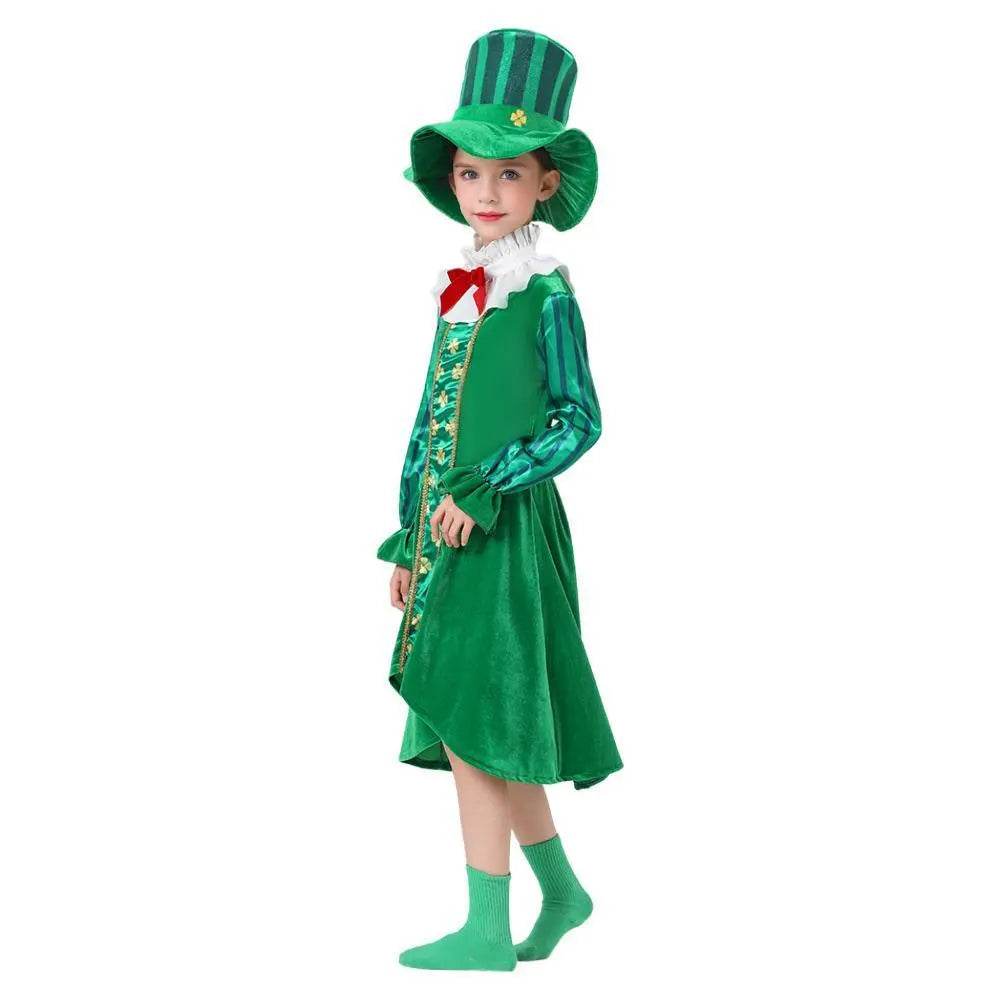 St Patrick's Day Kids Green Dress Party Cosplay Costume Carnival Suit - Ecosfun