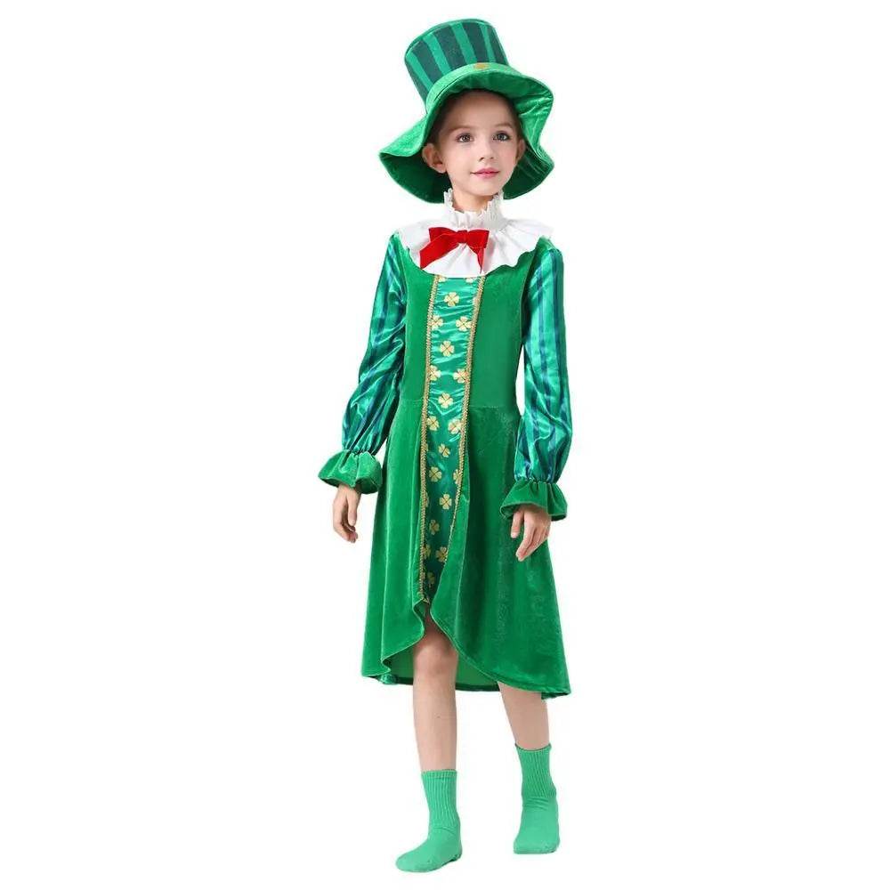 St Patrick's Day Kids Green Dress Party Cosplay Costume Carnival Suit - Ecosfun