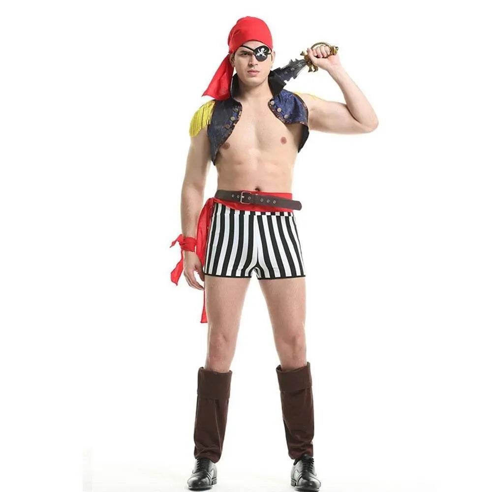 Stag Do Party Fancy Dress Costume Pirate Captain Night Club For Men - Ecosfun