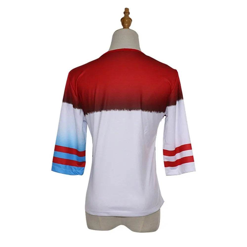 Suicide Squad Harley Quinn Cosplay Costume T-shirt Halloween Queen Outfit - Ecosfun