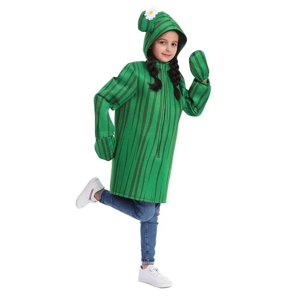 Unisex Kids Cactus Costume Cosplay Halloween Party Dress Up Plant Jumpsuit - Ecosfun