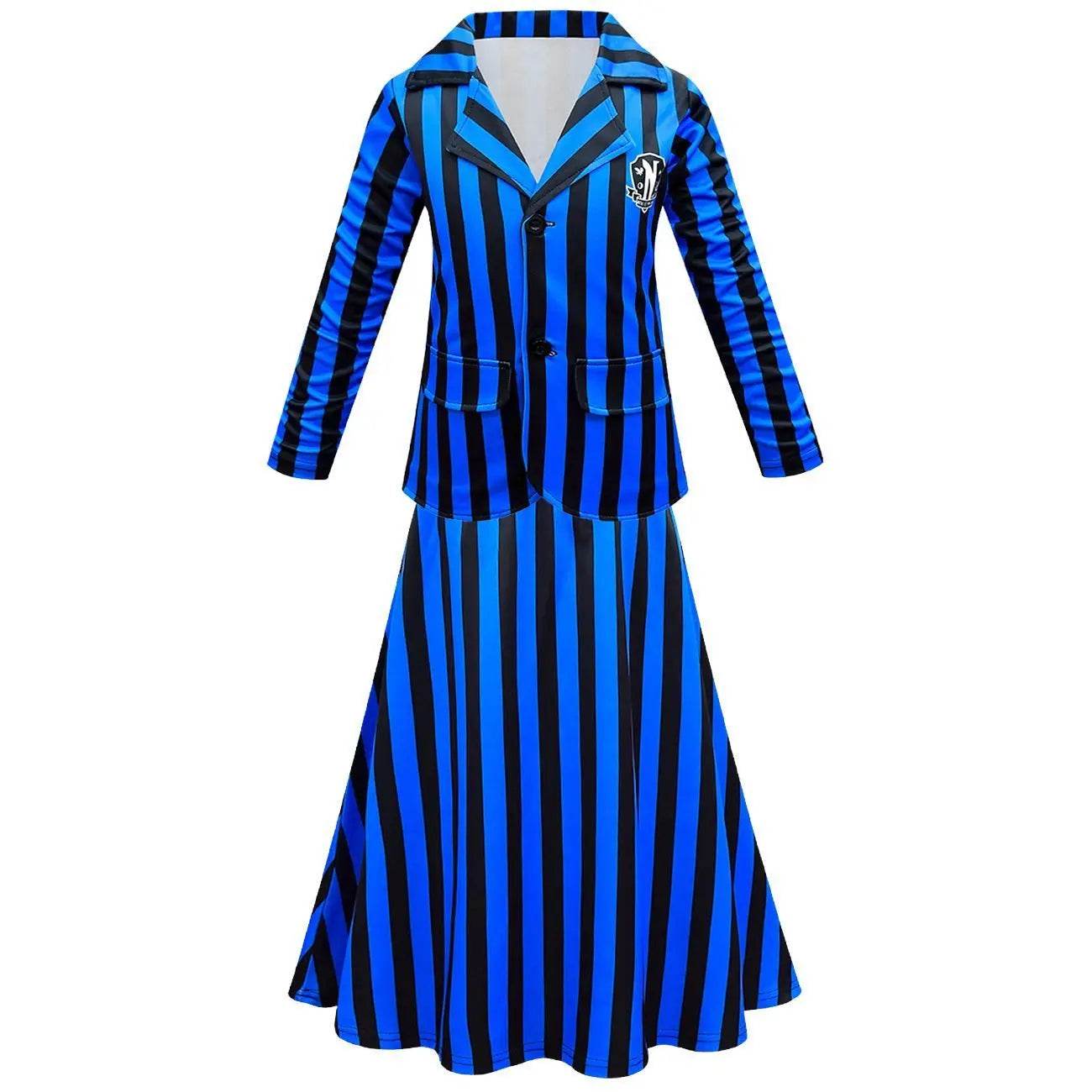 Wednesday Costume The Addams Family Cosplay Long Sleeve suit skirt For Kids - Ecosfun