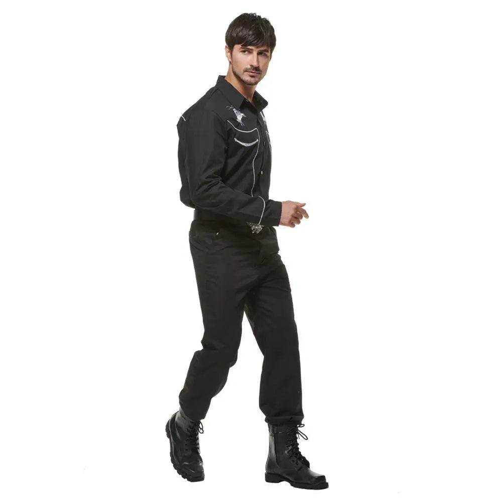 Western Cowboy Gunman Shirts Costume Cosplay Halloween Bar Party Drama wild west fancy dress For Men - Ecosfun