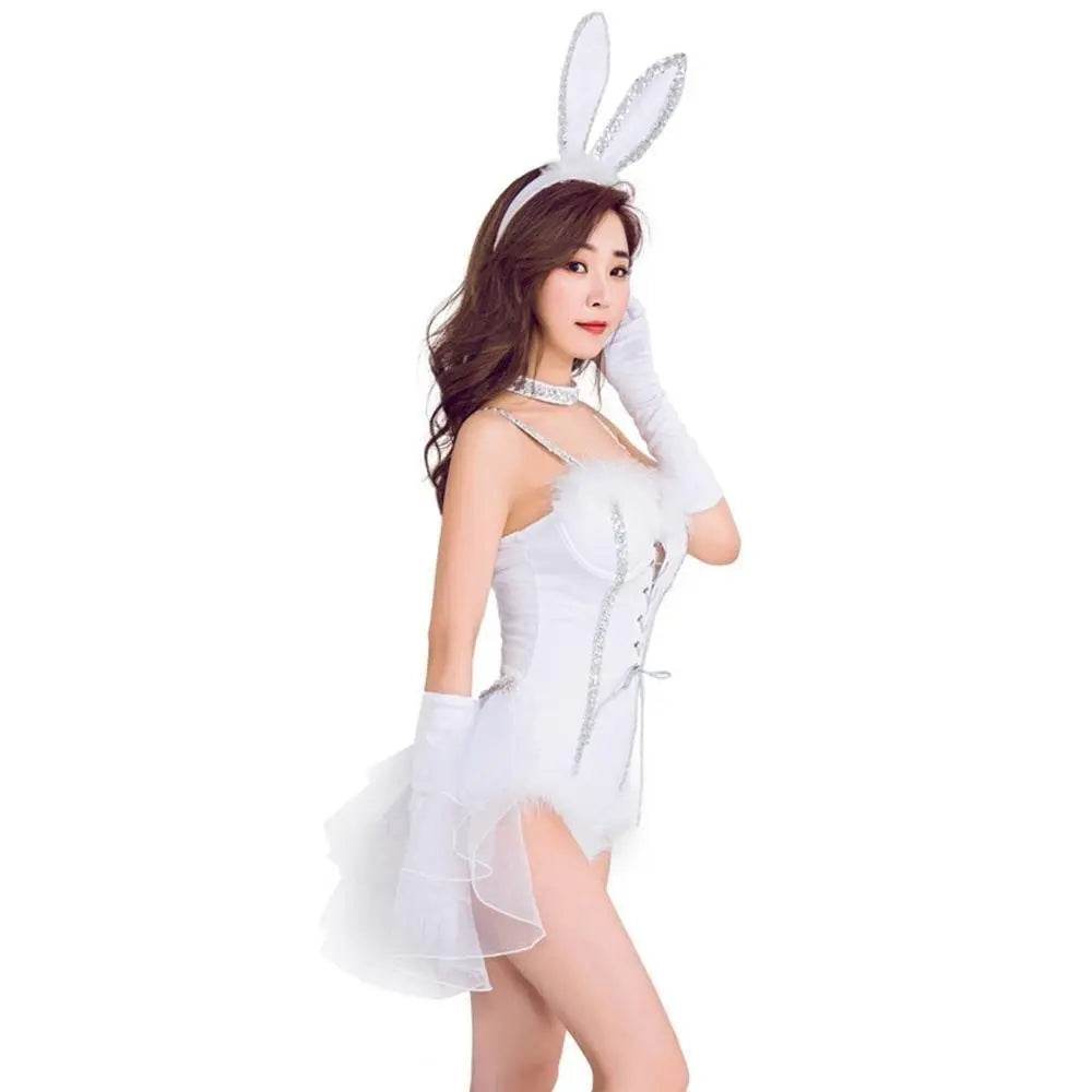 White Rabbit Costumes Bunny girl stage Halloween Cosplay for Adult - Ecosfun