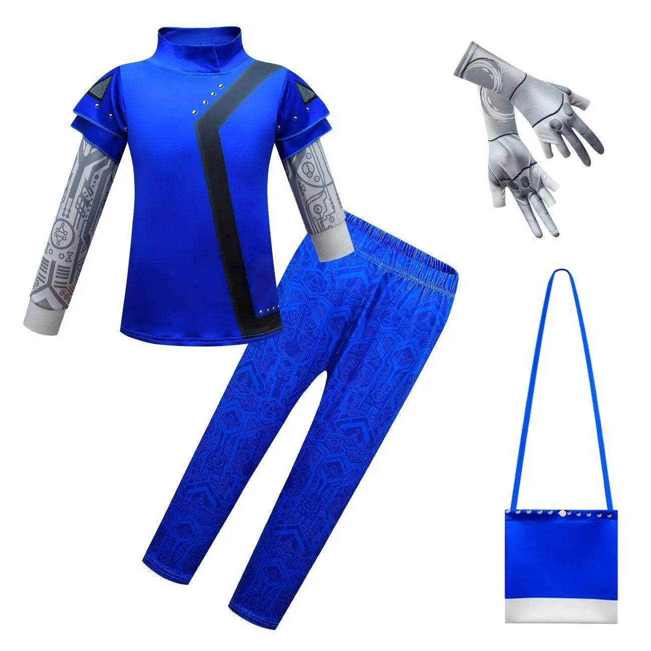 Zombies 3 Blue Cosplay Costume two piece set Bodysuit Outfits for kids - Ecosfun