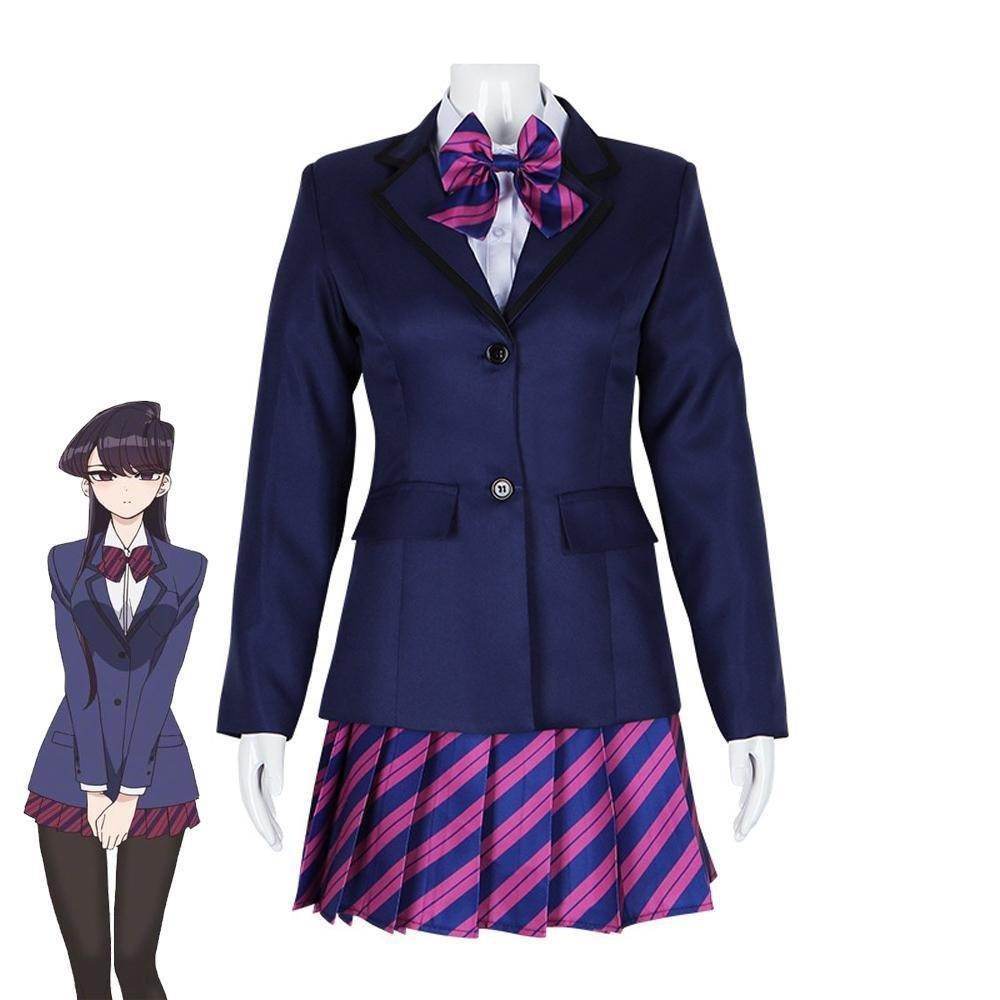 Can't Communicate Uniform Dress Cosplay Costume Skirt Outfit Anime Halloween Shirt Coat with Tie for Women - Ecosfun