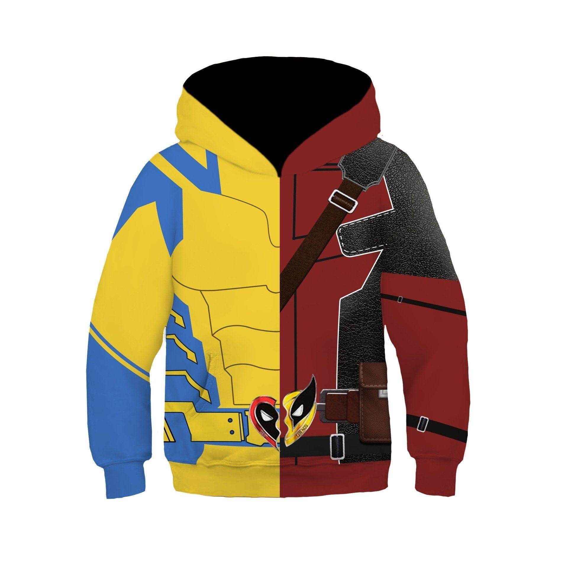 Deadpool and Wolverine Children 3D cartoon Sweater Jumpsuit cosplay - Ecosfun