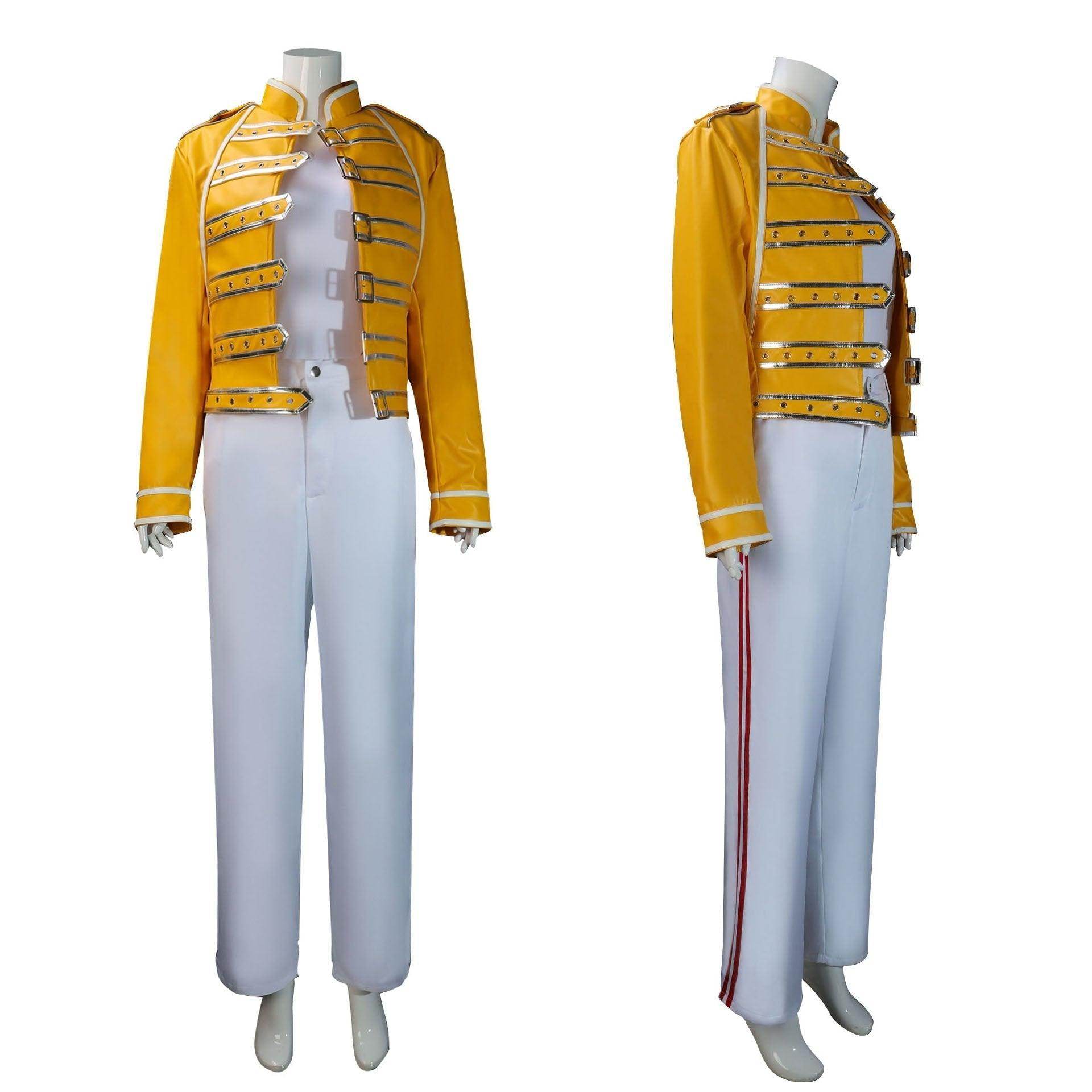 Freddie Mercury Cosplay Costume Queen's Lead Singer Outfit for Adults - Ecosfun