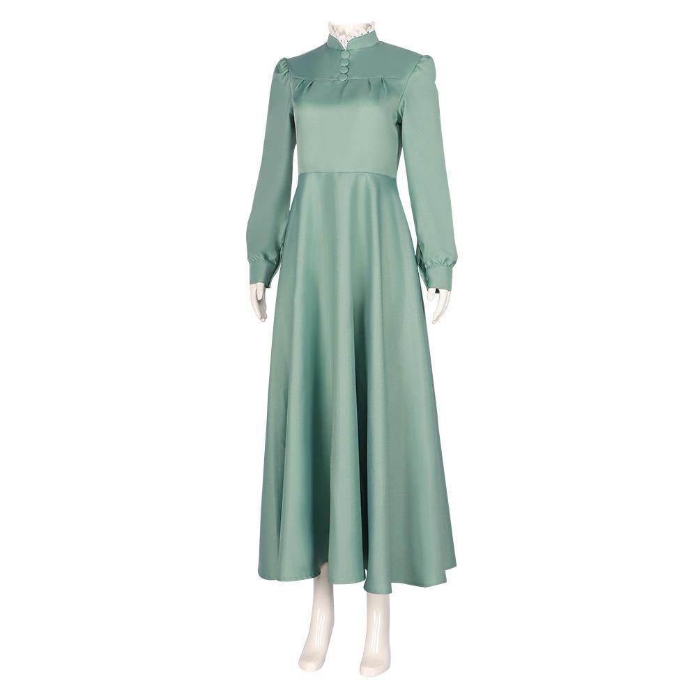 Howl's Moving Castle Green Maid Dress Halloween Carnival Suit Cosplay Costume - Ecosfun