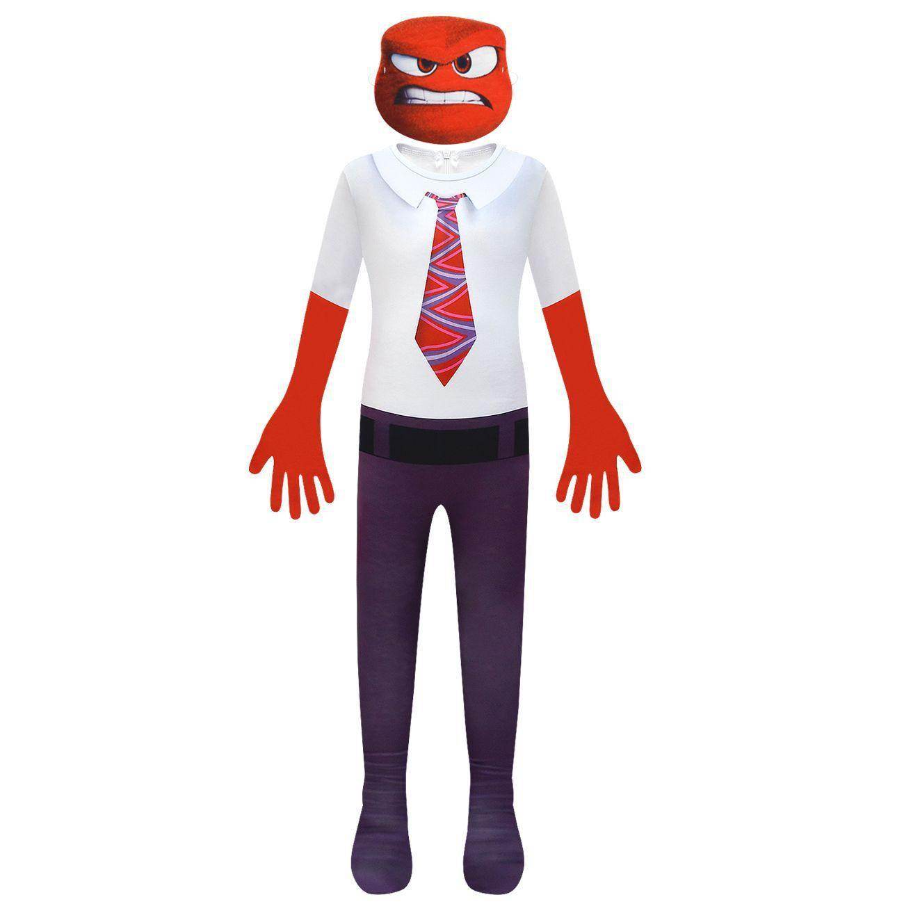 Inside Out Anger Cosplay Jumpsuit for Boys Kids' Zentai Costume - Ecosfun