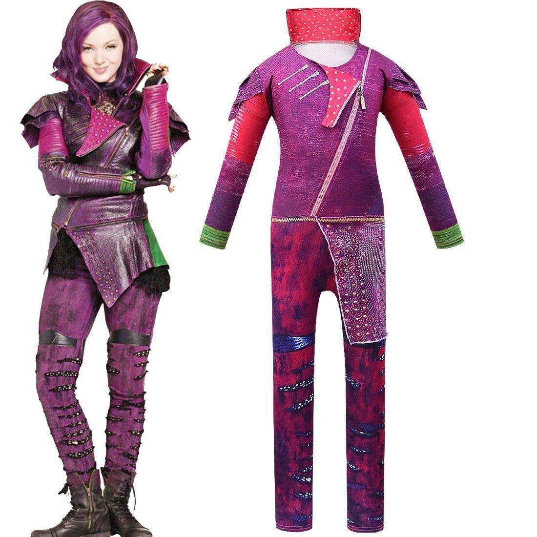 Kids Descendants Mal Cosplay Zentai Suit Costume Children Jumpsuit Bodysuit Outfits - Ecosfun