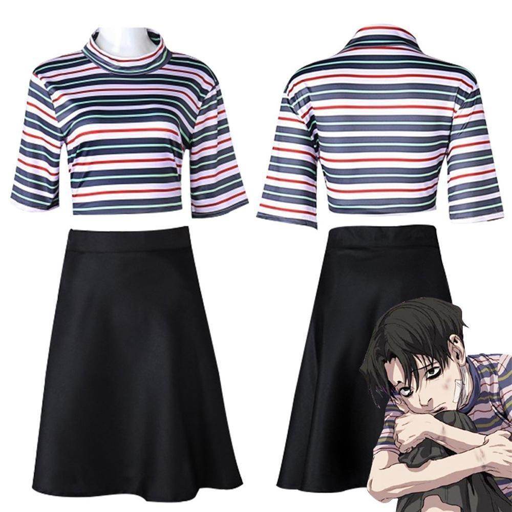 Manga Killing Stalking Yoonbum Cosplay Costume Casual T-Shirt Skirt Halloween Carnival Uniforms Party Dress for Women - Ecosfun