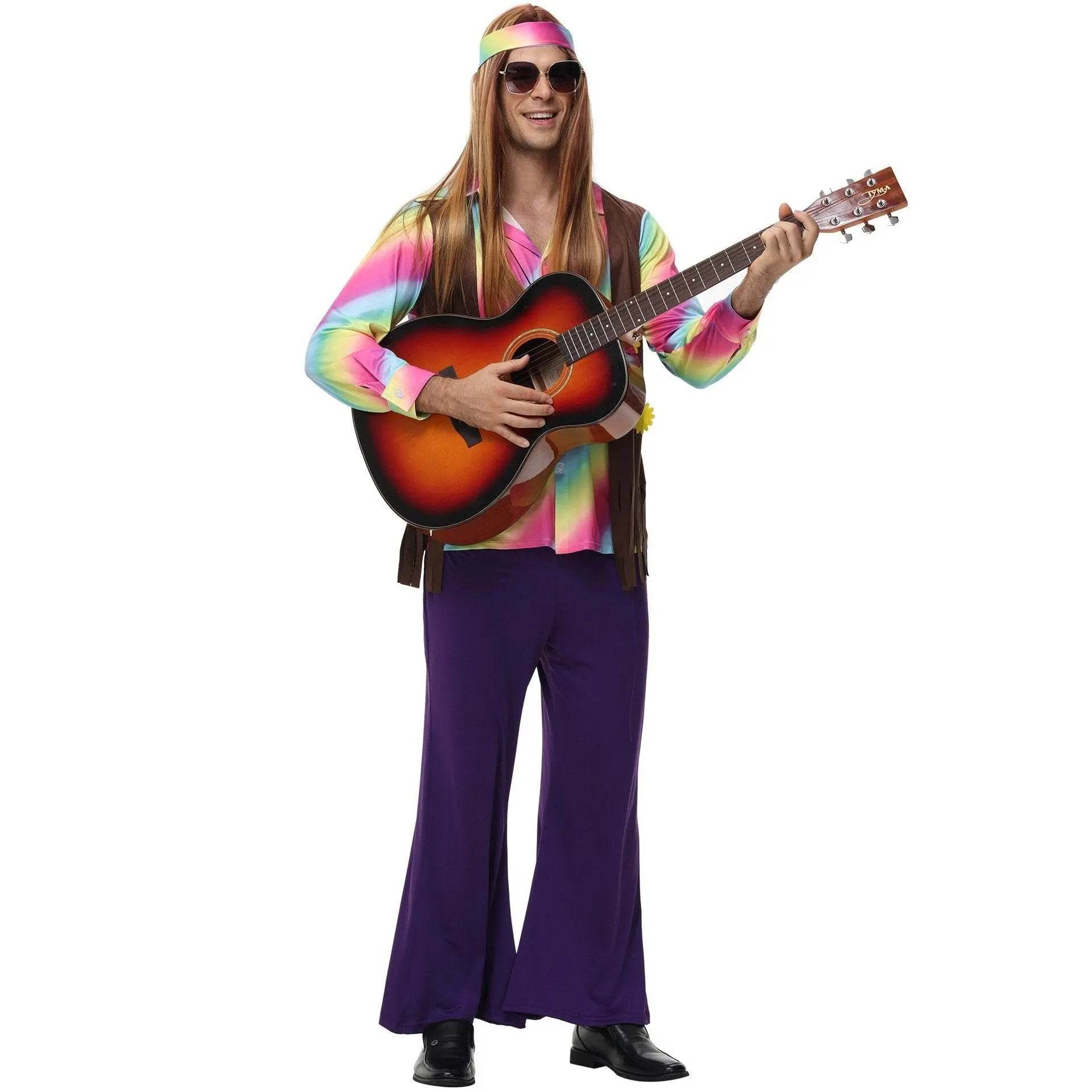 men's 70s disco hippie costume music festival rock dance party - Ecosfun