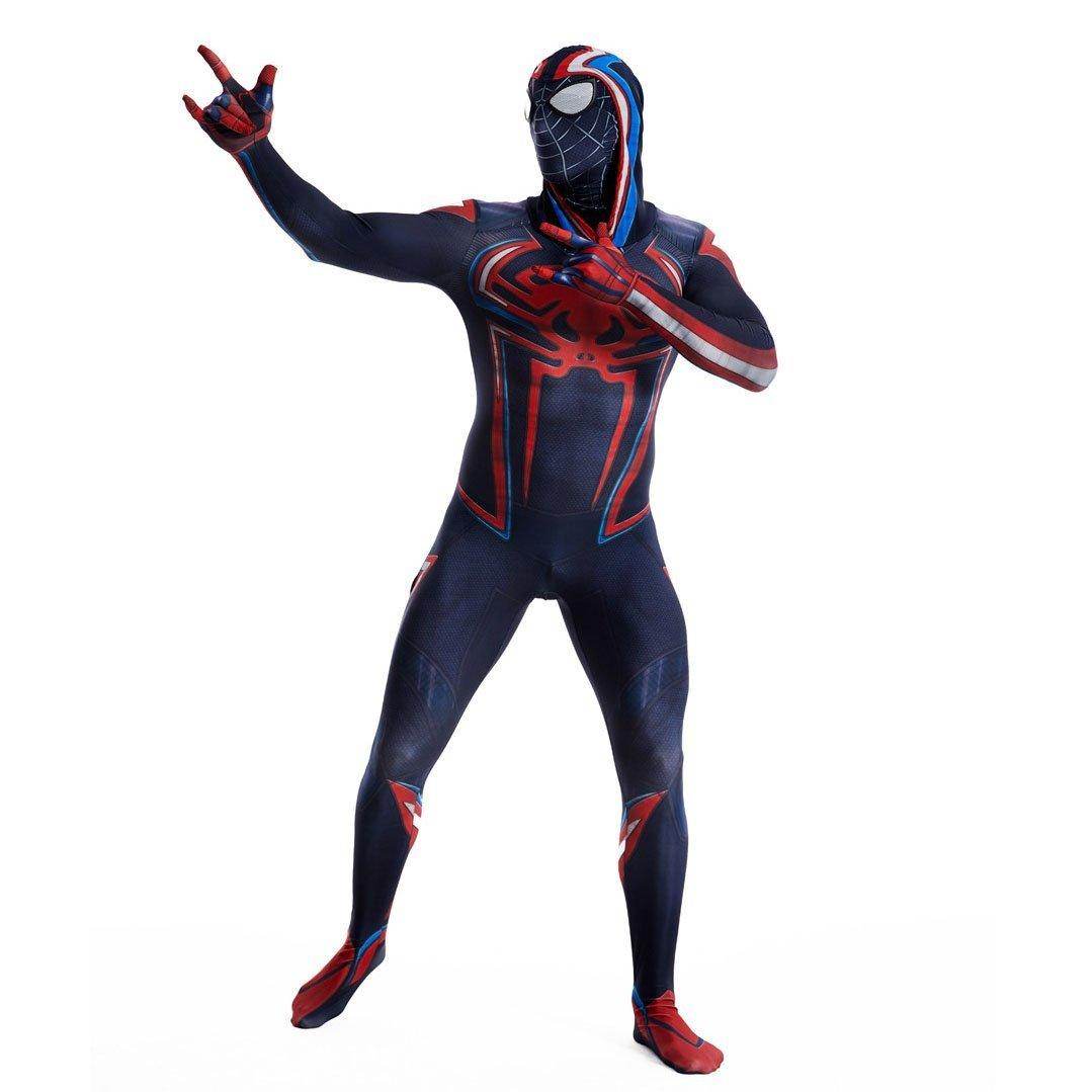 Miles Morales Spider Man 2099 Costume Ultimate Cosplay PS5 Jumpsuit for Kids and Adults - Ecosfun