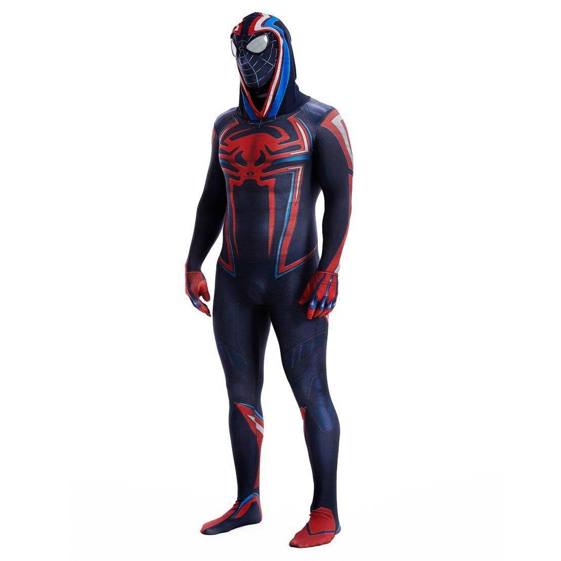 Miles Morales Spider Man 2099 Costume Ultimate Cosplay PS5 Jumpsuit for Kids and Adults - Ecosfun