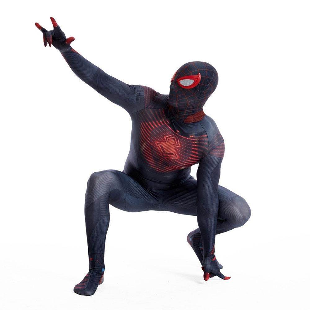 Miles Morales Spider Man PS5 Cosplay Suit Ultimate Costume for Kids and Adults - Ecosfun